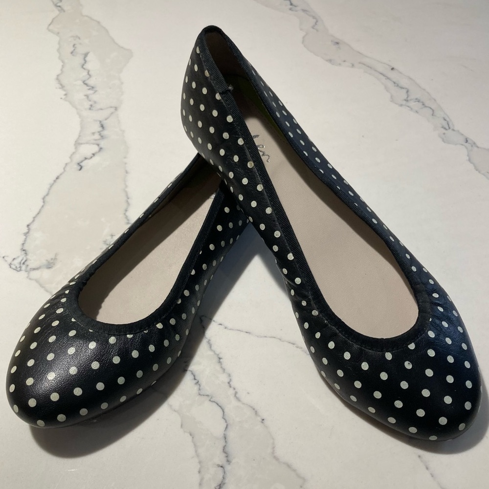 BODEN Sz 39 Polka Dot Slip On Ballet Ballerina Style Flats Shoes